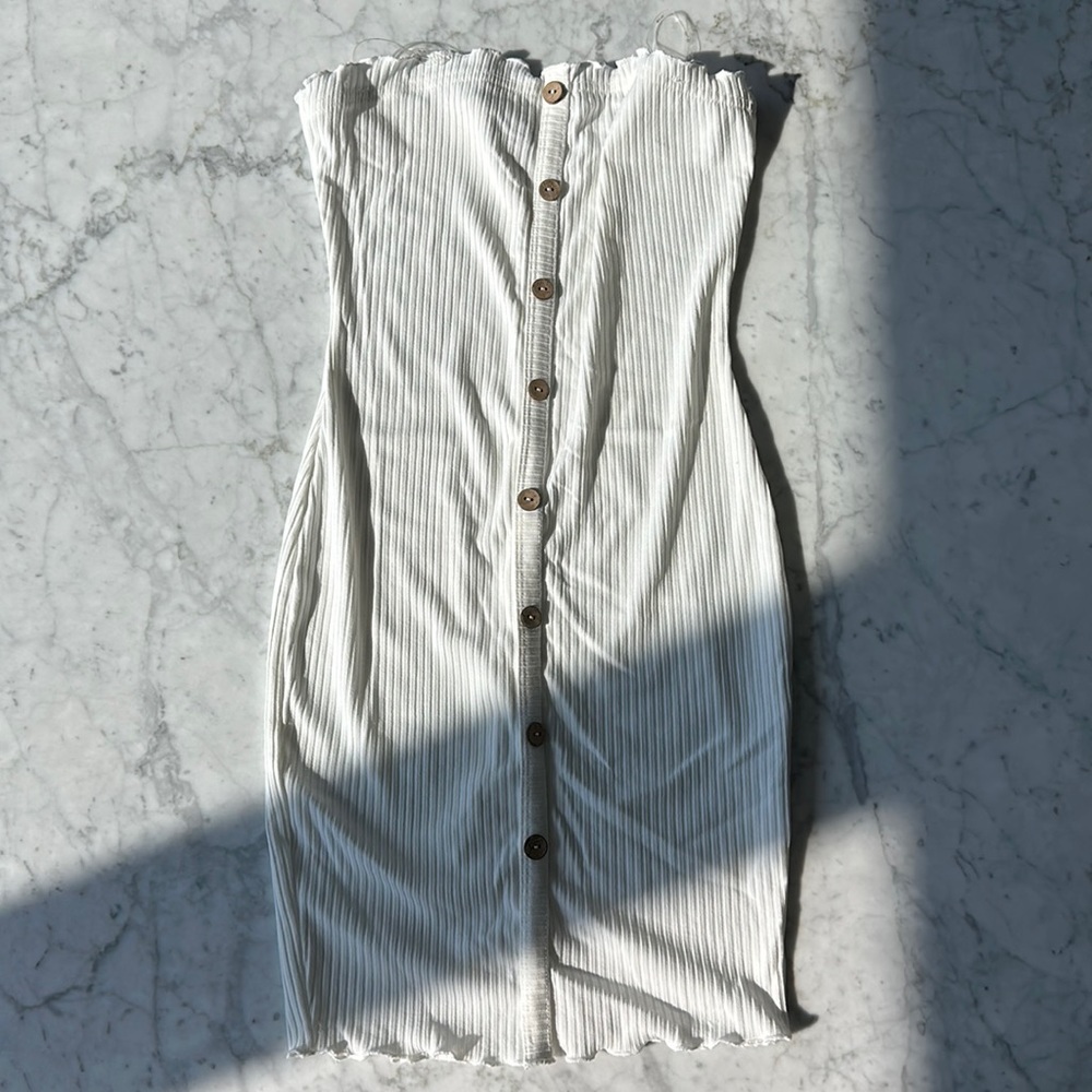 Strapless White Mini Dress